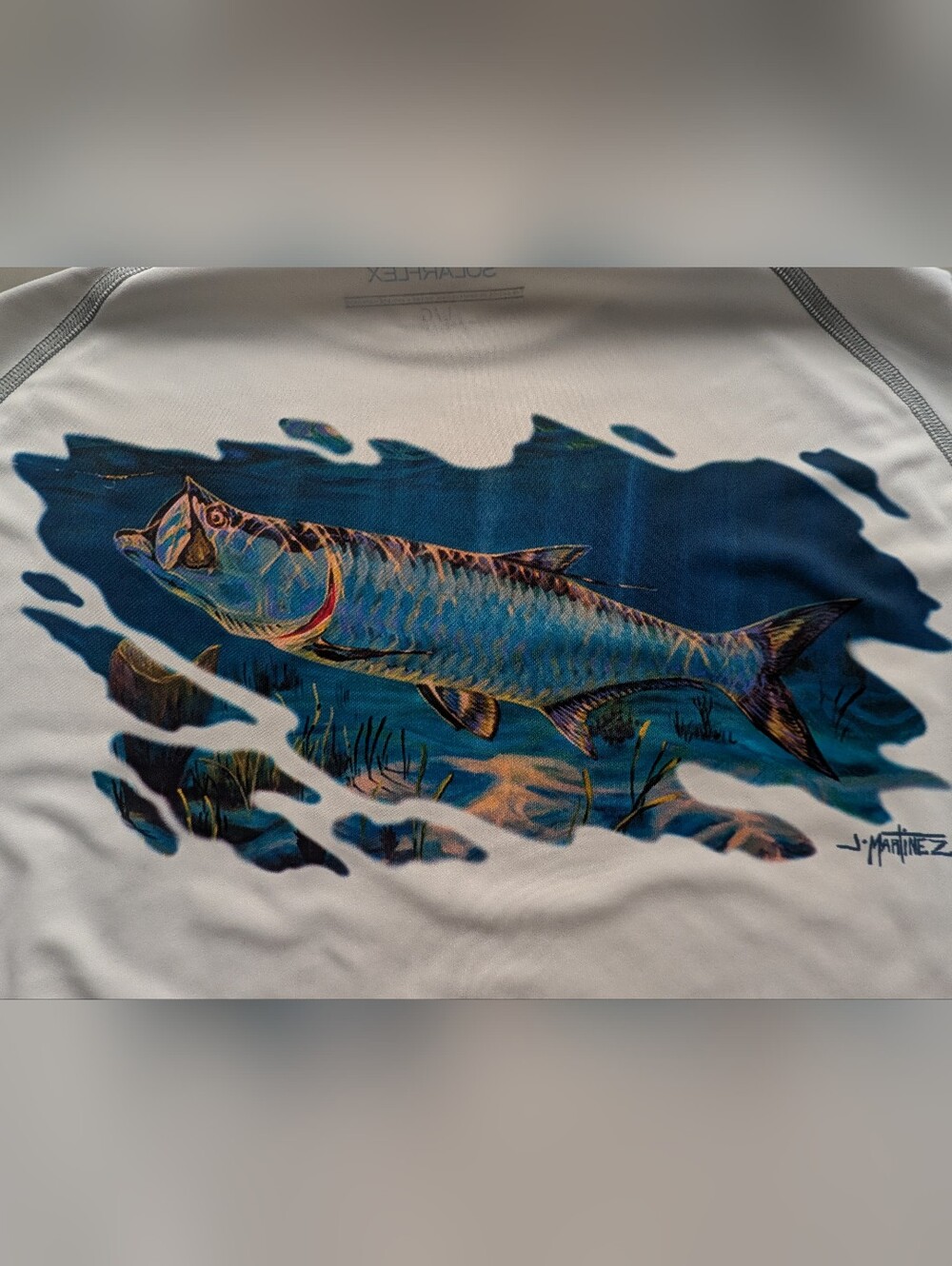 Simms SolarFlex Graphic Shirt Long Sleeve UPF 50 Fishing Performance Size Large - Picture 3 of 9